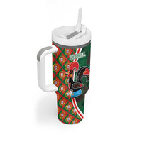 Personalized Portugal Rooster of Barcelos Tumbler With Handle Portuguese Flag