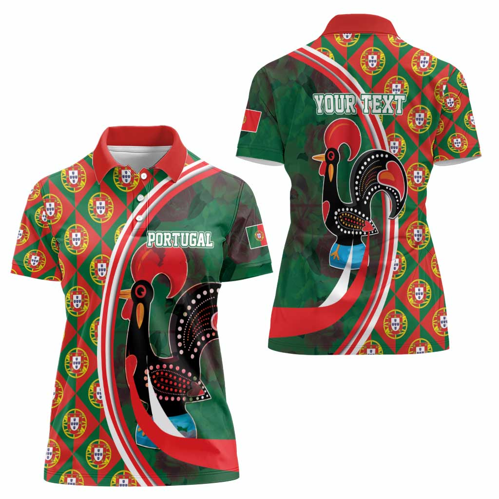 Personalized Portugal Rooster of Barcelos Women Polo Shirt Portuguese Flag