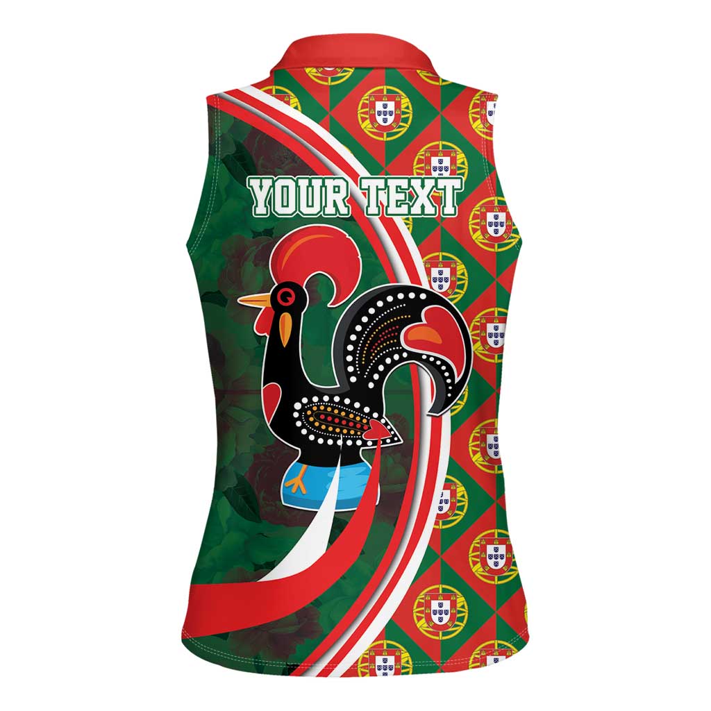 Personalized Portugal Rooster of Barcelos Women Sleeveless Polo Shirt Portuguese Flag