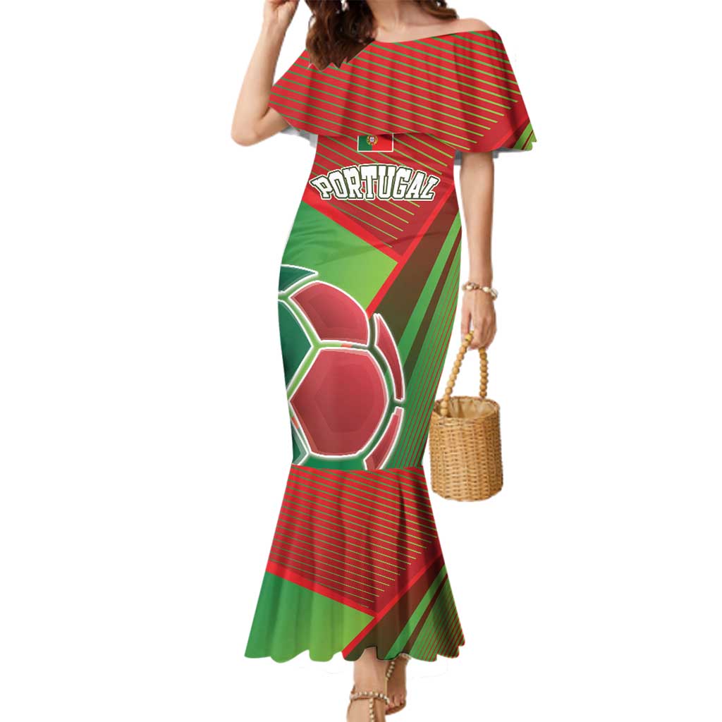 Custom Portugal Football Go Champions Family Matching Mermaid Dress and Hawaiian Shirt Sporty Style