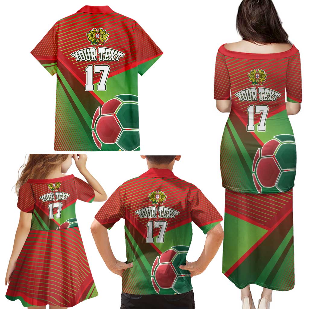 Custom Portugal Football Go Champions Family Matching Puletasi and Hawaiian Shirt Sporty Style