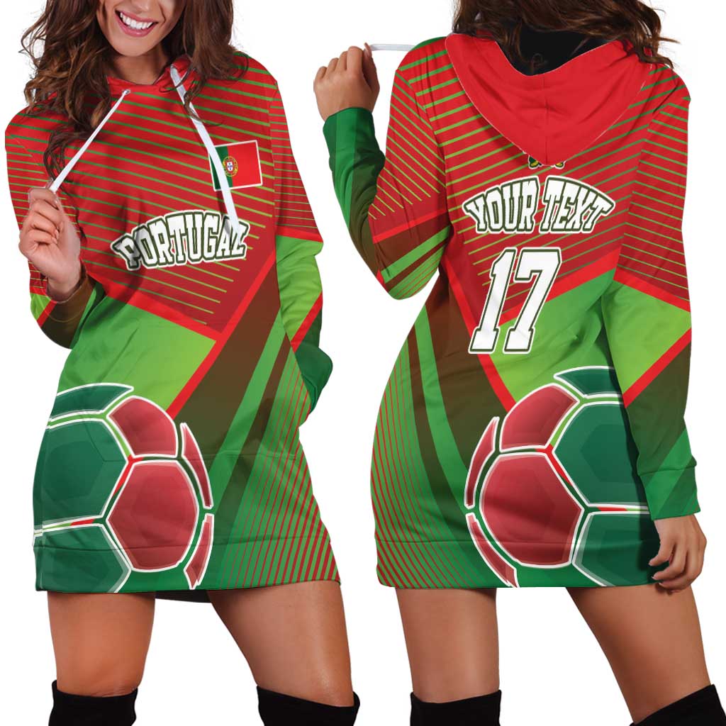 Custom Portugal Football Go Champions Hoodie Dress Sporty Style