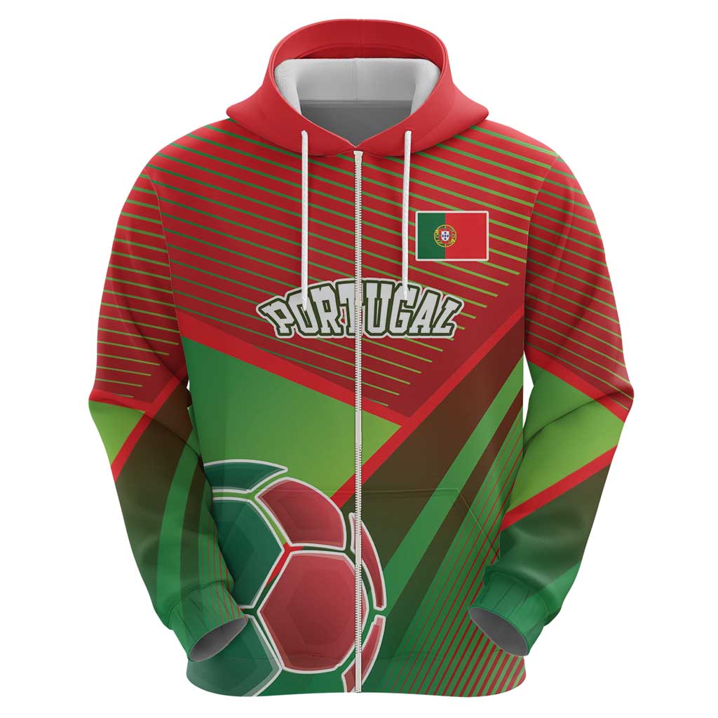 Custom Portugal Football Go Champions Zip Hoodie Sporty Style