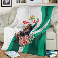 Personalized Bulgaria Coat of Arms Blanket A Crowned Golden Lion with Rose