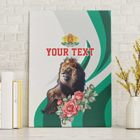 Personalized Bulgaria Coat of Arms Canvas Wall Art A Crowned Golden Lion with Rose