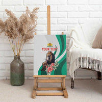 Personalized Bulgaria Coat of Arms Canvas Wall Art A Crowned Golden Lion with Rose