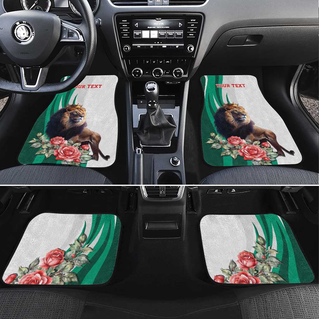 Personalized Bulgaria Coat of Arms Car Mats A Crowned Golden Lion with Rose