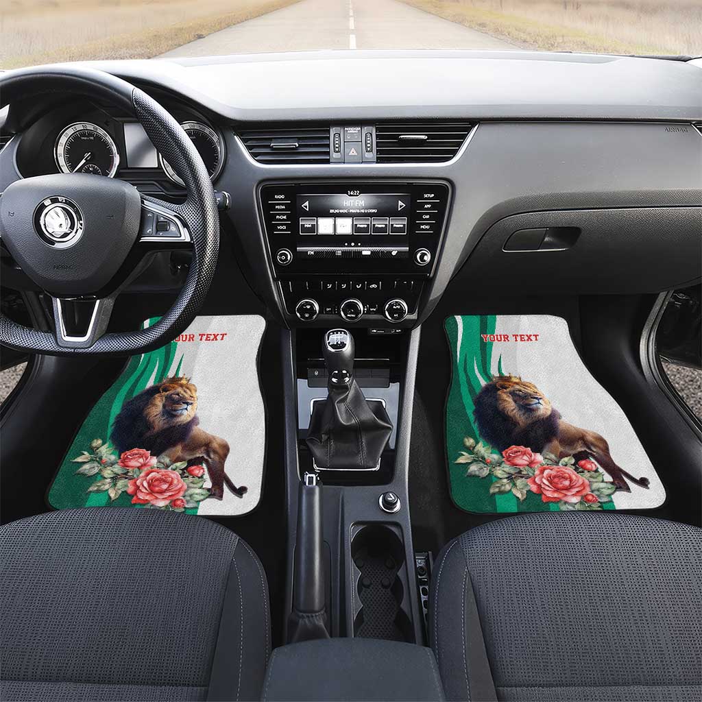 Personalized Bulgaria Coat of Arms Car Mats A Crowned Golden Lion with Rose