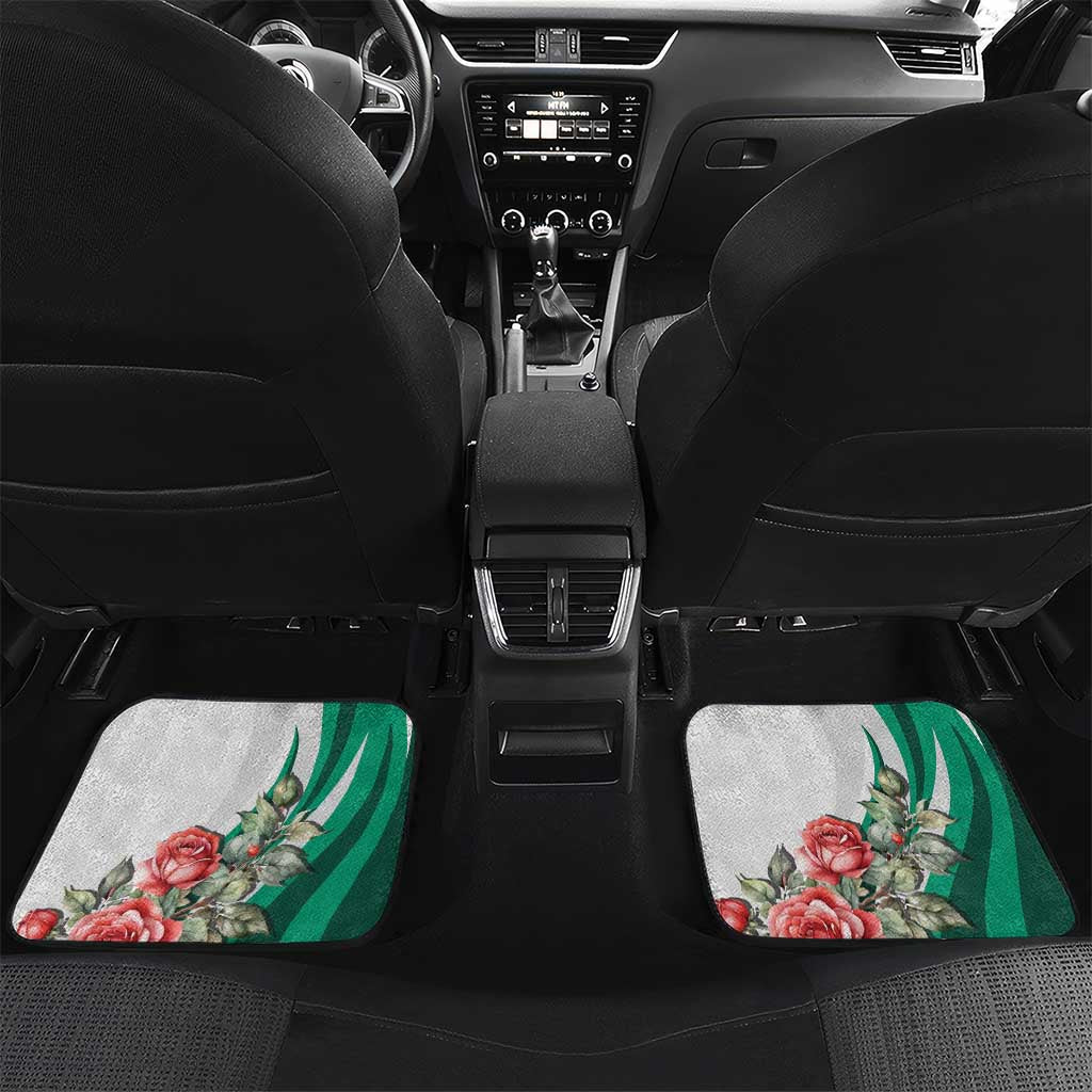 Personalized Bulgaria Coat of Arms Car Mats A Crowned Golden Lion with Rose