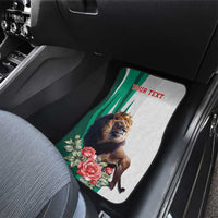 Personalized Bulgaria Coat of Arms Car Mats A Crowned Golden Lion with Rose