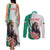 Personalized Bulgaria Coat of Arms Couples Matching Tank Maxi Dress and Long Sleeve Button Shirt A Crowned Golden Lion with Rose