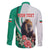 Personalized Bulgaria Coat of Arms Family Matching Long Sleeve Bodycon Dress and Hawaiian Shirt A Crowned Golden Lion with Rose
