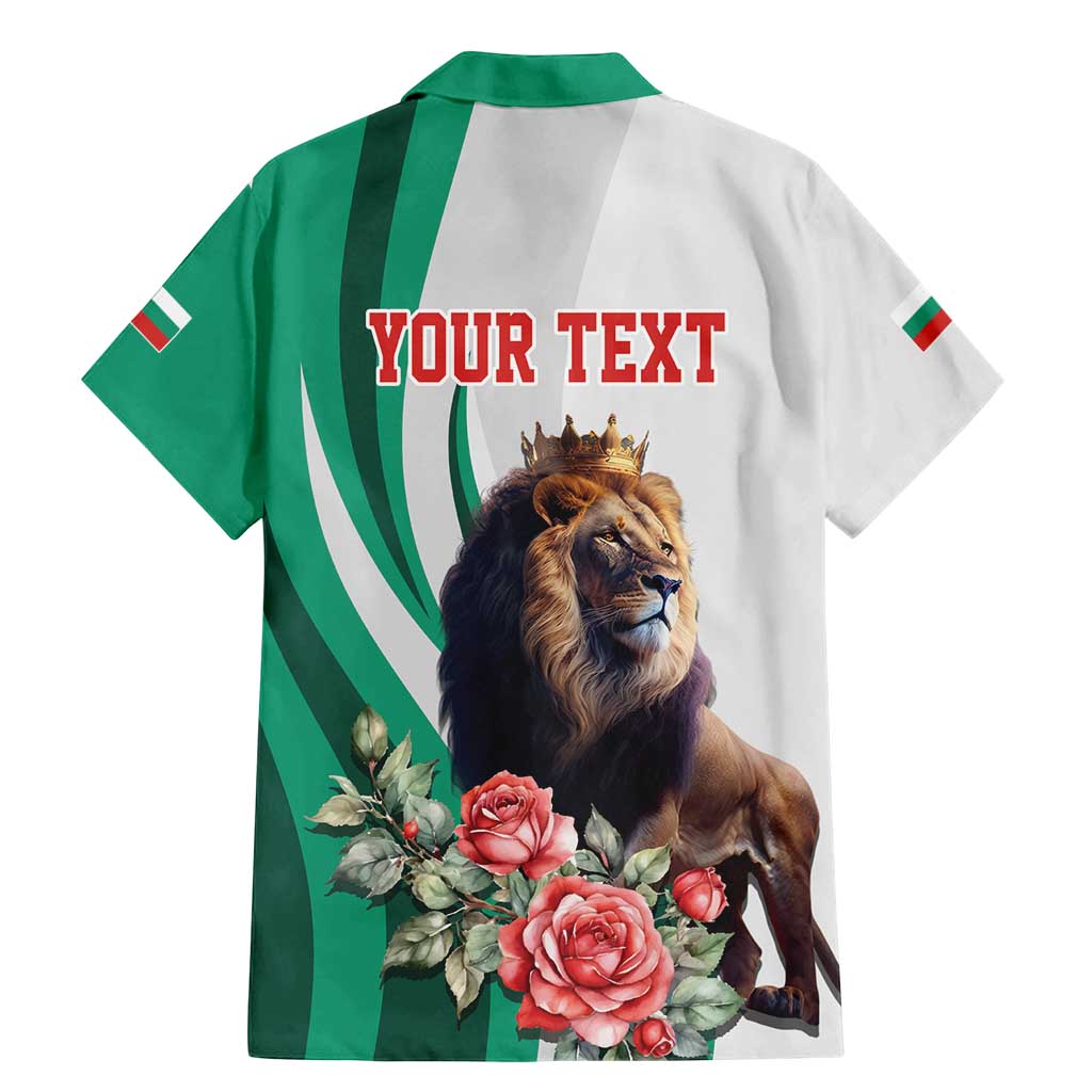 Personalized Bulgaria Coat of Arms Family Matching Mermaid Dress and Hawaiian Shirt A Crowned Golden Lion with Rose