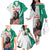 Personalized Bulgaria Coat of Arms Family Matching Off The Shoulder Long Sleeve Dress and Hawaiian Shirt A Crowned Golden Lion with Rose