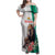 Personalized Bulgaria Coat of Arms Family Matching Off Shoulder Maxi Dress and Hawaiian Shirt A Crowned Golden Lion with Rose