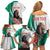 Personalized Bulgaria Coat of Arms Family Matching Off Shoulder Short Dress and Hawaiian Shirt A Crowned Golden Lion with Rose