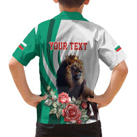 Personalized Bulgaria Coat of Arms Family Matching Puletasi and Hawaiian Shirt A Crowned Golden Lion with Rose