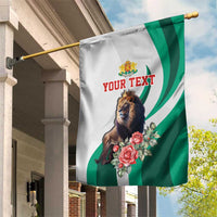Personalized Bulgaria Coat of Arms Garden Flag A Crowned Golden Lion with Rose