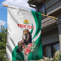 Personalized Bulgaria Coat of Arms Garden Flag A Crowned Golden Lion with Rose