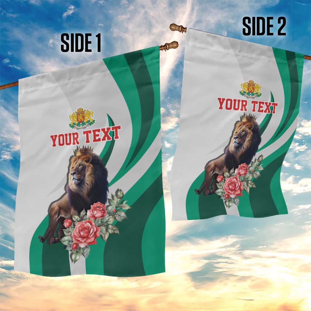 Personalized Bulgaria Coat of Arms Garden Flag A Crowned Golden Lion with Rose