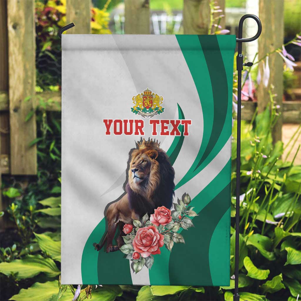 Personalized Bulgaria Coat of Arms Garden Flag A Crowned Golden Lion with Rose