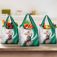 Personalized Bulgaria Coat of Arms Grocery Bag A Crowned Golden Lion with Rose