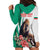 Personalized Bulgaria Coat of Arms Hoodie Dress A Crowned Golden Lion with Rose