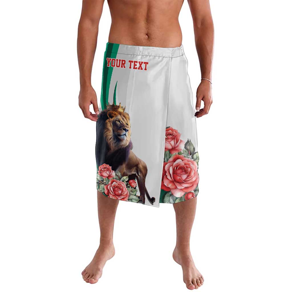 Personalized Bulgaria Coat of Arms Lavalava A Crowned Golden Lion with Rose