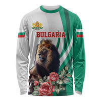 Personalized Bulgaria Coat of Arms Long Sleeve Shirt A Crowned Golden Lion with Rose