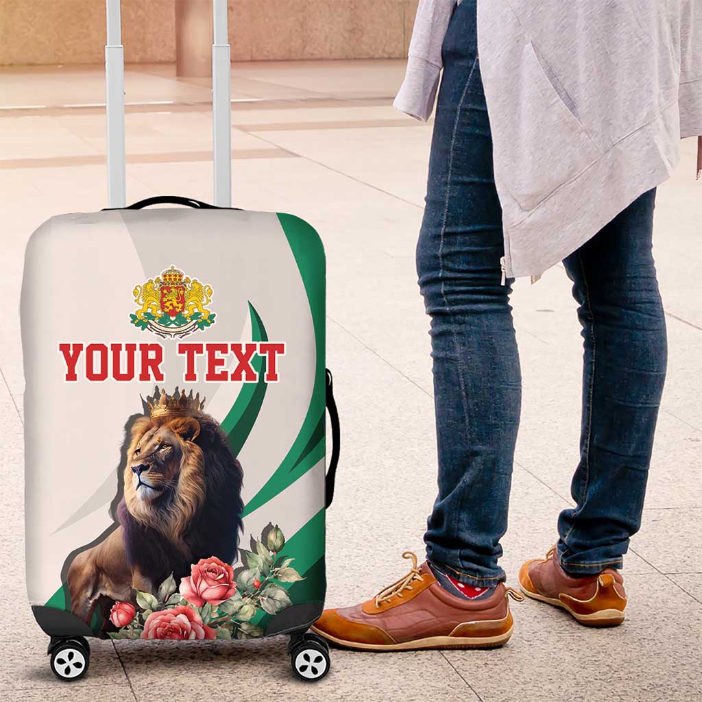 Personalized Bulgaria Coat of Arms Luggage Cover A Crowned Golden Lion with Rose