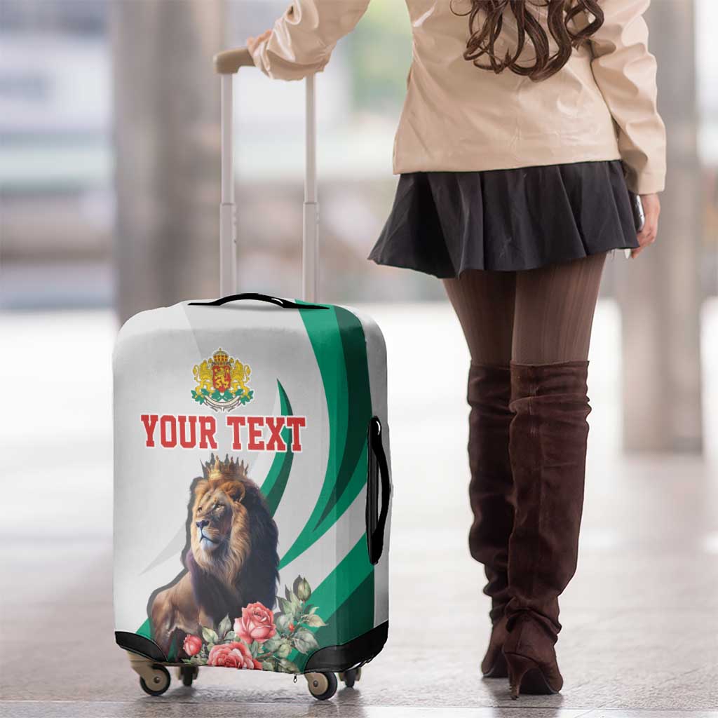 Personalized Bulgaria Coat of Arms Luggage Cover A Crowned Golden Lion with Rose