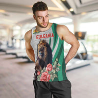 Personalized Bulgaria Coat of Arms Men Tank Top A Crowned Golden Lion with Rose