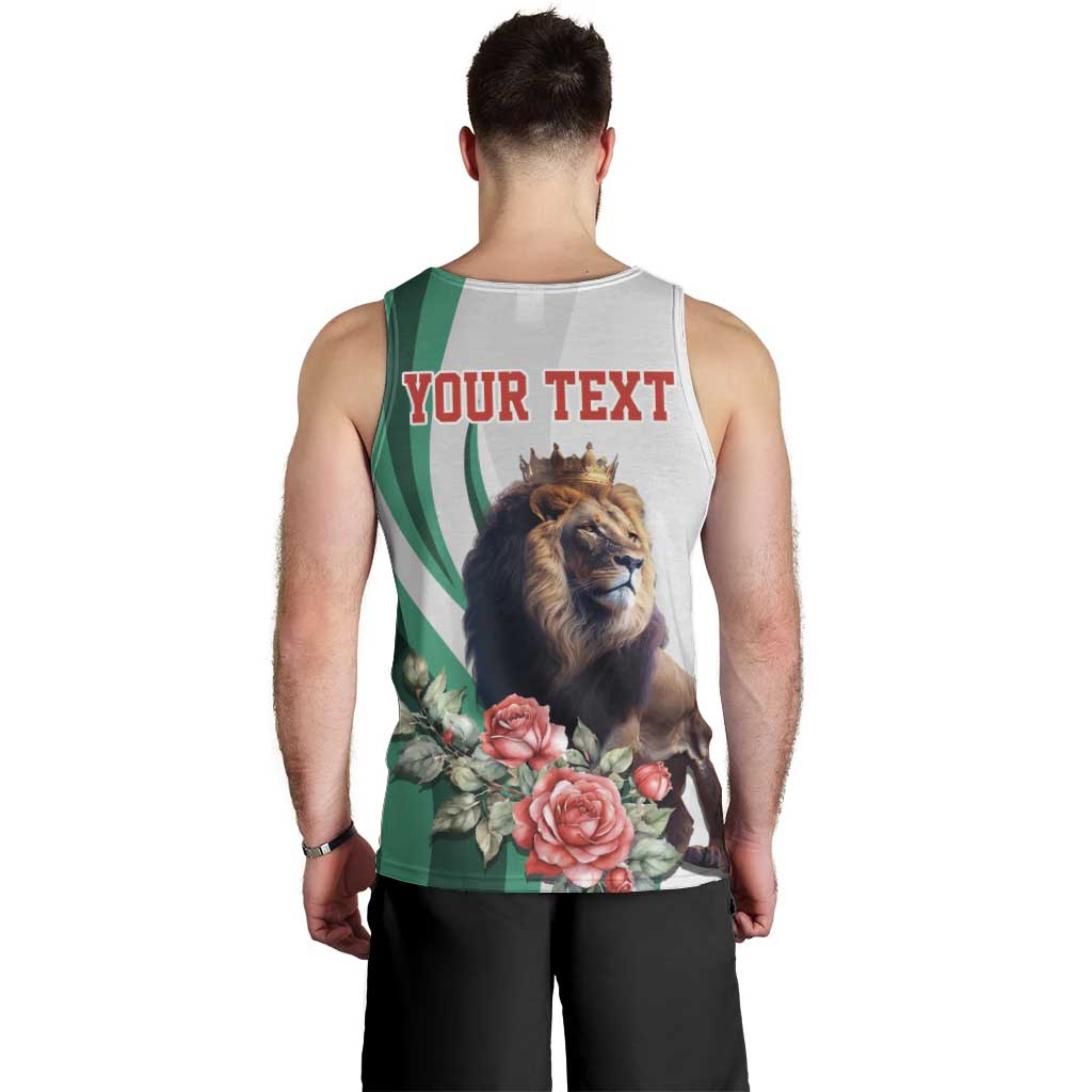 Personalized Bulgaria Coat of Arms Men Tank Top A Crowned Golden Lion with Rose