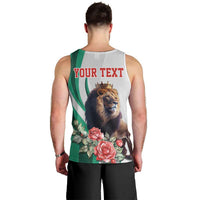 Personalized Bulgaria Coat of Arms Men Tank Top A Crowned Golden Lion with Rose