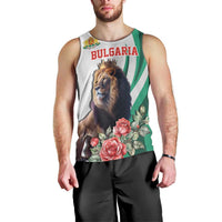 Personalized Bulgaria Coat of Arms Men Tank Top A Crowned Golden Lion with Rose