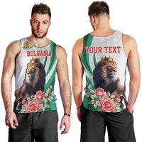 Personalized Bulgaria Coat of Arms Men Tank Top A Crowned Golden Lion with Rose