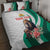 Personalized Bulgaria Coat of Arms Quilt Bed Set A Crowned Golden Lion with Rose