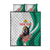 Personalized Bulgaria Coat of Arms Quilt Bed Set A Crowned Golden Lion with Rose