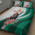 Personalized Bulgaria Coat of Arms Quilt Bed Set A Crowned Golden Lion with Rose