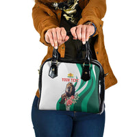 Personalized Bulgaria Coat of Arms Shoulder Handbag A Crowned Golden Lion with Rose