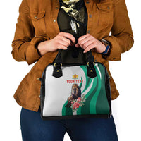Personalized Bulgaria Coat of Arms Shoulder Handbag A Crowned Golden Lion with Rose