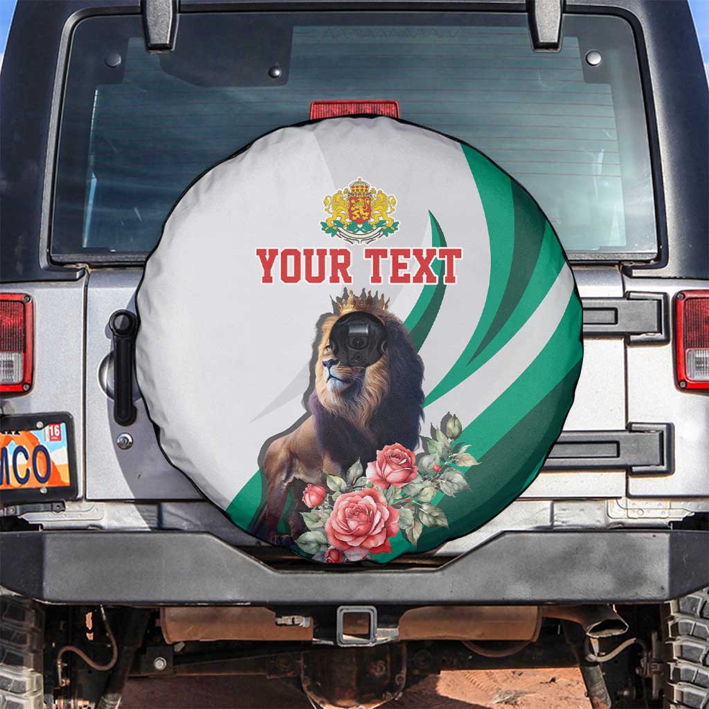 Personalized Bulgaria Coat of Arms Spare Tire Cover A Crowned Golden Lion with Rose