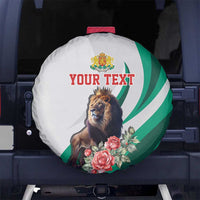 Personalized Bulgaria Coat of Arms Spare Tire Cover A Crowned Golden Lion with Rose
