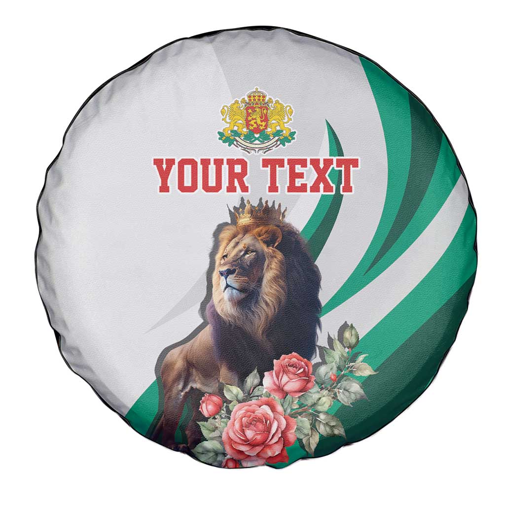 Personalized Bulgaria Coat of Arms Spare Tire Cover A Crowned Golden Lion with Rose