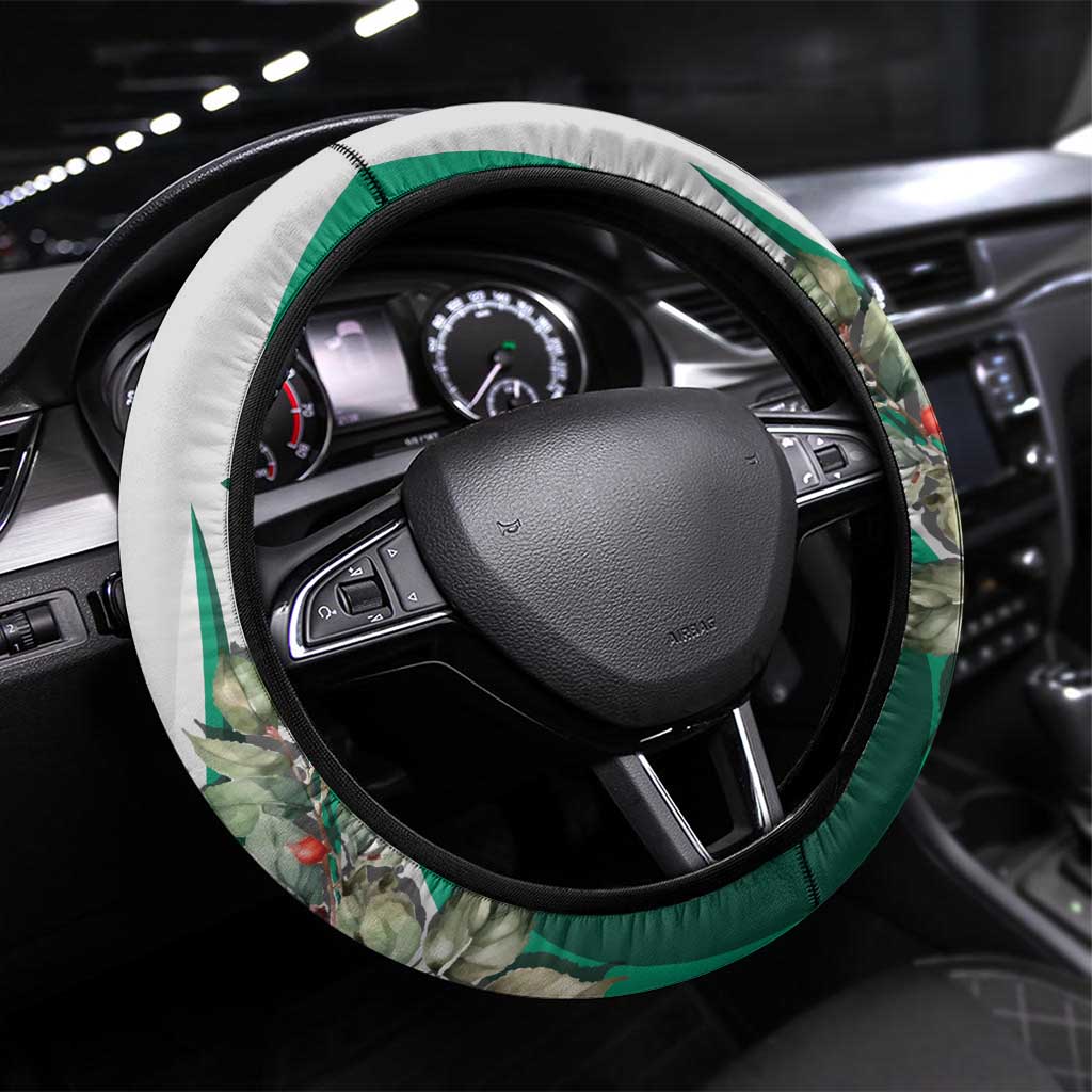 Bulgaria Coat of Arms Steering Wheel Cover A Crowned Golden Lion with Rose