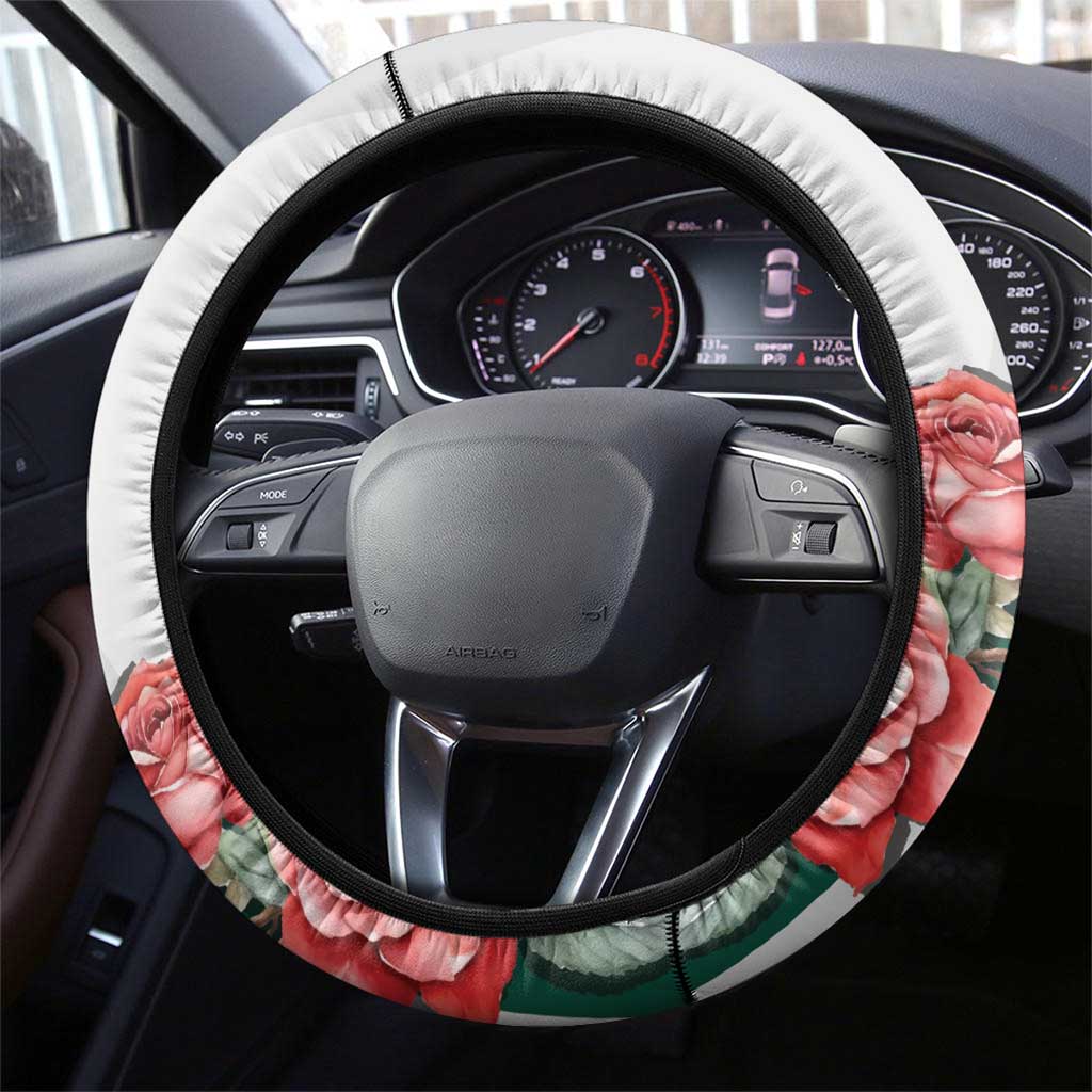 Bulgaria Coat of Arms Steering Wheel Cover A Crowned Golden Lion with Rose