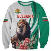 Personalized Bulgaria Coat of Arms Sweatshirt A Crowned Golden Lion with Rose