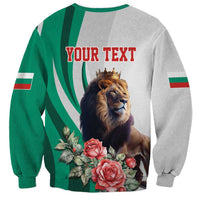 Personalized Bulgaria Coat of Arms Sweatshirt A Crowned Golden Lion with Rose