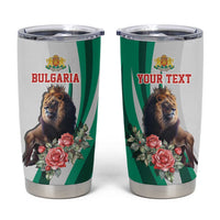 Personalized Bulgaria Coat of Arms Tumbler Cup A Crowned Golden Lion with Rose