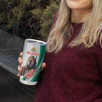 Personalized Bulgaria Coat of Arms Tumbler Cup A Crowned Golden Lion with Rose